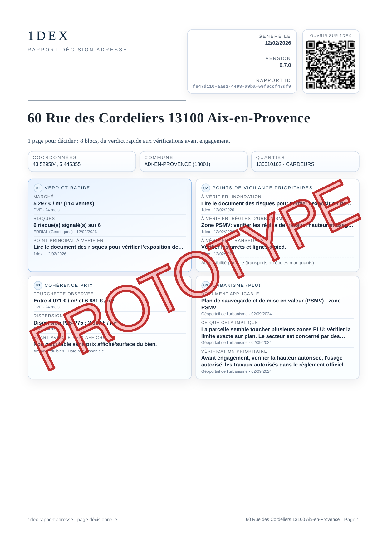 Capture du rapport PDF montrant la page de résumé exécutif